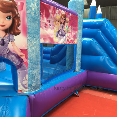 Fiesta de la princesa caliente Castillo de salto con tobogán PVC Equipo de patio de recreo comercial