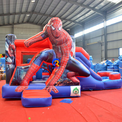 Niños PVC Tarpaulin Inflatable Castillo Rebordante Combo con diapositiva e Impresión Digital
