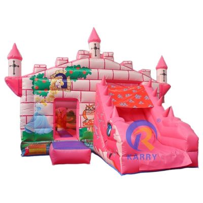Castillo rosa inflables camaleón castillo rebotante combo tobogán con accesorios
