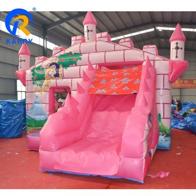Castillo rosa inflables camaleón castillo rebotante combo tobogán con accesorios