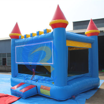 Color personalizado Inflable Bounce House Castillo Jumper con gancho de baloncesto Verde Azul