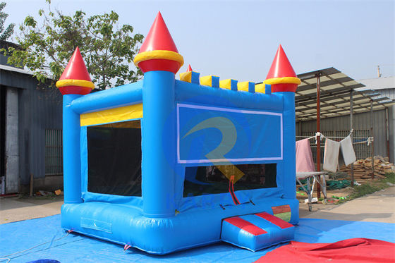 Color personalizado Inflable Bounce House Castillo Jumper con gancho de baloncesto Verde Azul