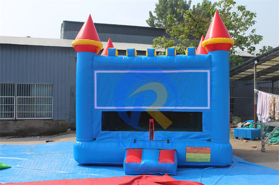 Color personalizado Inflable Bounce House Castillo Jumper con gancho de baloncesto Verde Azul