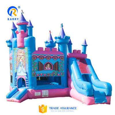 Color personalizado Castillo de la princesa/combinación de diapositivas PORTABLE Temática congelada PVC Castillo de salto