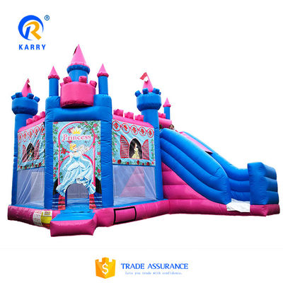 Color personalizado Castillo de la princesa/combinación de diapositivas PORTABLE Temática congelada PVC Castillo de salto