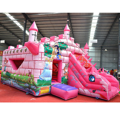 Hermosa Princesa Castillo Puente inflable para niños saltando diversión en el parque de atracciones