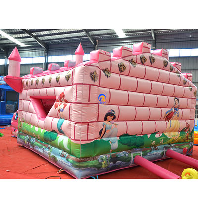 Hermosa Princesa Castillo Puente inflable para niños saltando diversión en el parque de atracciones