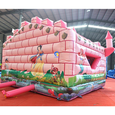 Hermosa Princesa Castillo Puente inflable para niños saltando diversión en el parque de atracciones