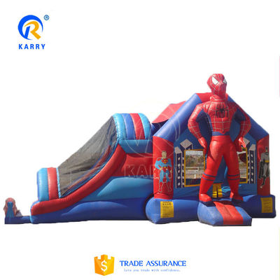 Popular mercado hombre araña castillo inflable combo de salto con servicio personalizado