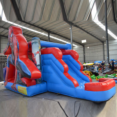 Popular mercado hombre araña castillo inflable combo de salto con servicio personalizado