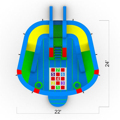 Alquiler de fiestas Niños Casa de salto inflable con combinación de diapositivas Divertida y de color personalizado