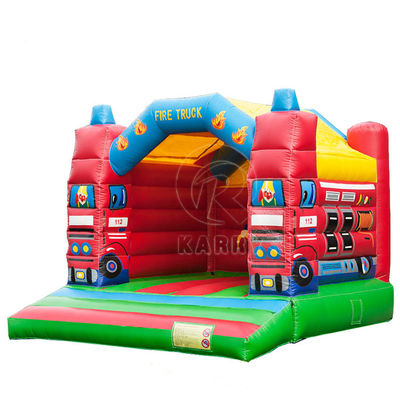 Camión de bomberos PVC casa de salto comercial combo para eventos casa de salto inflable