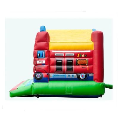 Camión de bomberos PVC casa de salto comercial combo para eventos casa de salto inflable