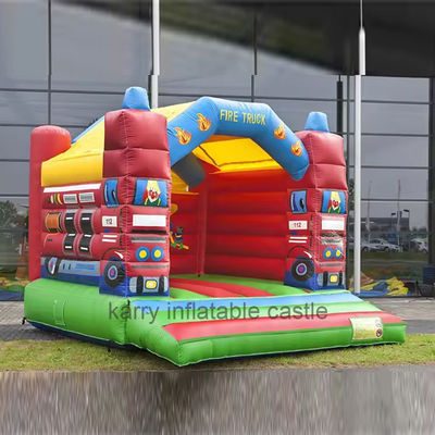 Camión de bomberos PVC casa de salto comercial combo para eventos casa de salto inflable