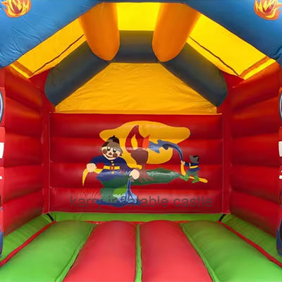 Camión de bomberos PVC casa de salto comercial combo para eventos casa de salto inflable