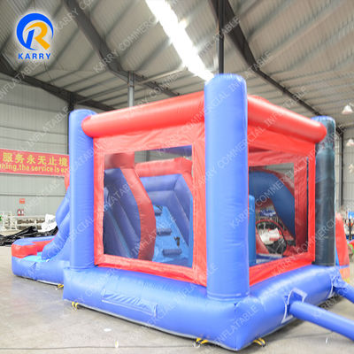 Envío por mar / aire PVC Spiderman Casa de rebote inflable con combinación de toboganes