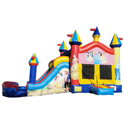 Logotipo personalizado aceptable comercial inflables salto castillo salto combo de toboganes