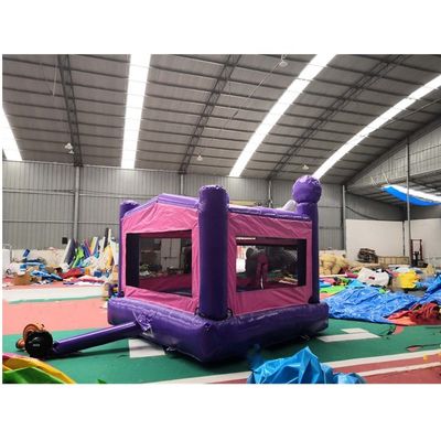 Impresión digital Arco iris unicornio PVC inflables castillo púrpura castillo comercial