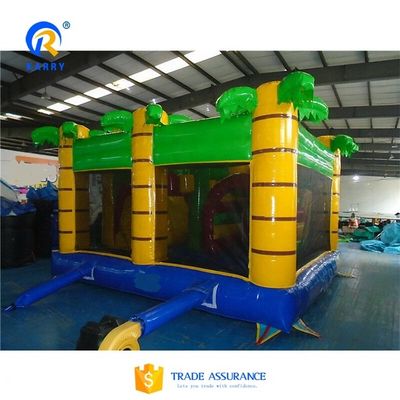 EN14960 Salto de pista de obstáculos con deslizamiento combinado de castillo inflable certificado