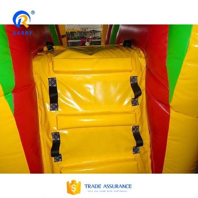 EN14960 Salto de pista de obstáculos con deslizamiento combinado de castillo inflable certificado