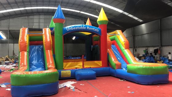 Casa de rebote inflable de agua de PVC de grado comercial con kits de deslizamiento y reparación