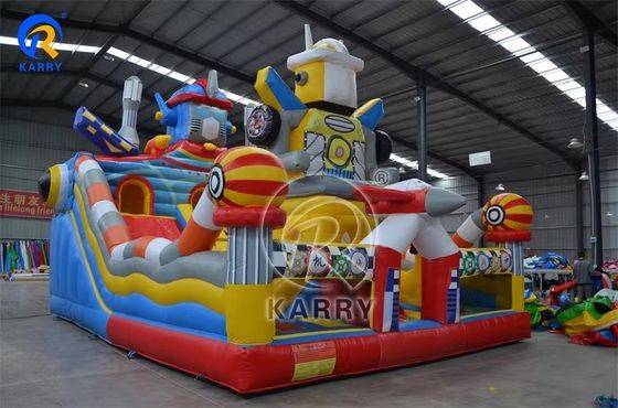 Deslizamiento combinado de laberinto inflable y gran castillo de salto para parque de diversiones Certificado EN71/CE