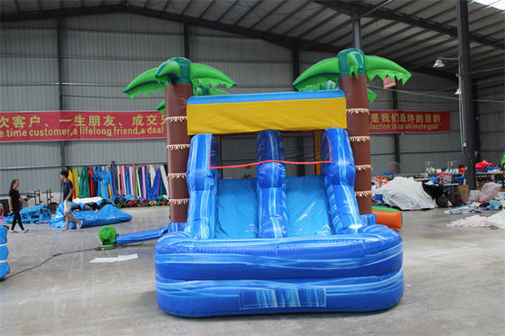 Unisex Palma Inflable Castillo de Salto Castillo de Salto con piscina y área de salto