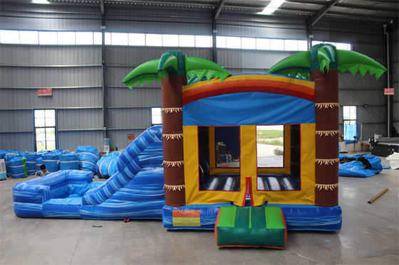 Unisex Palma Inflable Castillo de Salto Castillo de Salto con piscina y área de salto