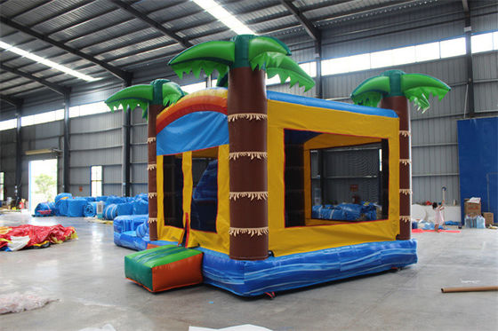 Unisex Palma Inflable Castillo de Salto Castillo de Salto con piscina y área de salto