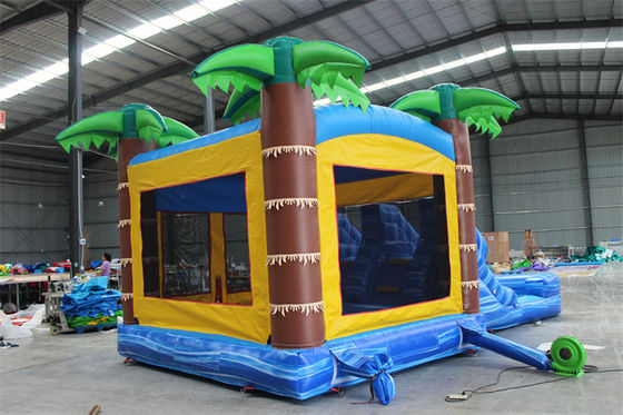 Unisex Palma Inflable Castillo de Salto Castillo de Salto con piscina y área de salto