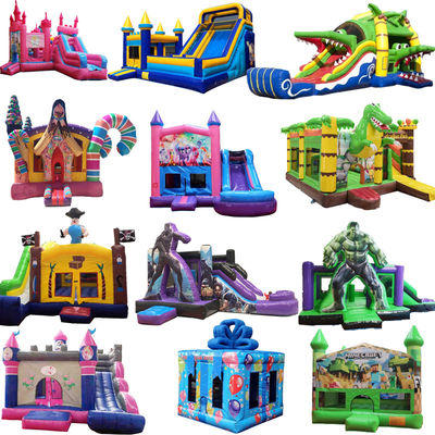 Equipo de la ciudad de la diversión inflable unisex con castillo de rebotes y combinación de toboganes