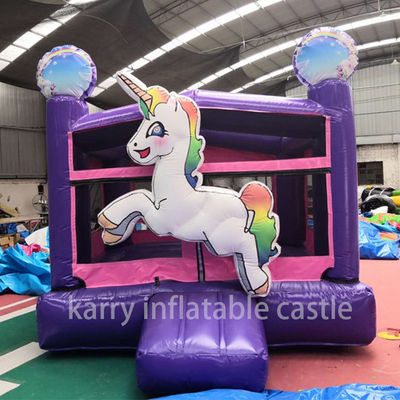 Unicornio Inflables Mini Combo Bouncer Comercial Salto en el Aire Niños Castillo Rebordante Ideal