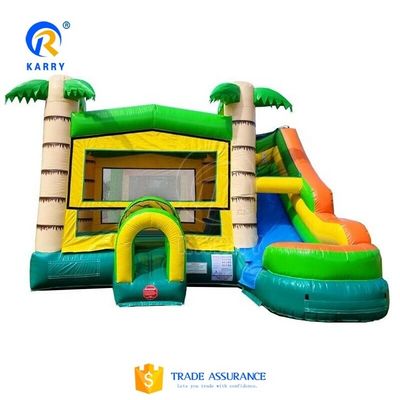 14 Años de Edad Rango Inflable Casa de salto con tobogán y palma