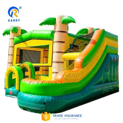 14 Años de Edad Rango Inflable Casa de salto con tobogán y palma