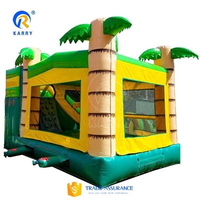 14 Años de Edad Rango Inflable Casa de salto con tobogán y palma