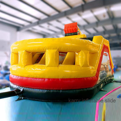 Personaliza el personaje de doble diapositiva Monster Truck Inflatable Castillo Rebordante para Niños