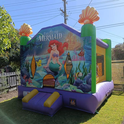Tamaño personalizado Mermaid comercial hinchable saltando en el aire Casa de salpicadores para el parque
