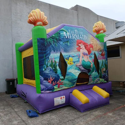 Tamaño personalizado Mermaid comercial hinchable saltando en el aire Casa de salpicadores para el parque