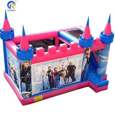Jardín de juegos al aire libre de color personalizado Inflable Castillo Rebobinado Temática congelada Bouncer Slide