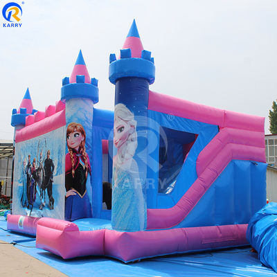 Jardín de juegos al aire libre de color personalizado Inflable Castillo Rebobinado Temática congelada Bouncer Slide