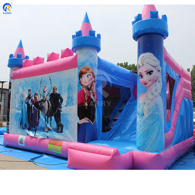 Jardín de juegos al aire libre de color personalizado Inflable Castillo Rebobinado Temática congelada Bouncer Slide