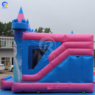 Jardín de juegos al aire libre de color personalizado Inflable Castillo Rebobinado Temática congelada Bouncer Slide