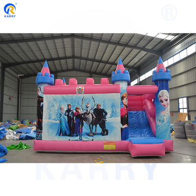 Jardín de juegos al aire libre de color personalizado Inflable Castillo Rebobinado Temática congelada Bouncer Slide