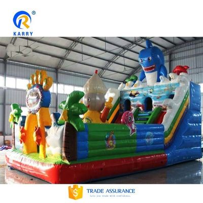 Tema del mundo del mar Gran tobogán de salto inflable Fun City Casa de salto comercial 8x5x5.2m