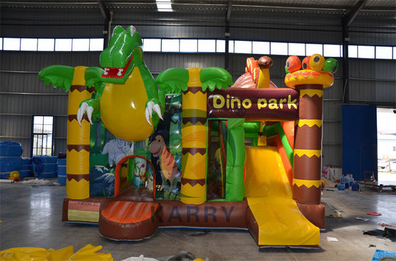 Castillo de aventura de la jungla deslizador inflable combo con diseño de animales de la jungla