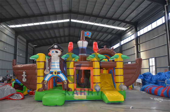 Castillo de aventura de la jungla deslizador inflable combo con diseño de animales de la jungla