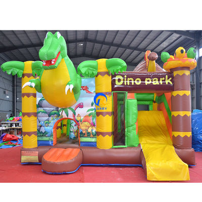 Casa de salto comercial PVC Inflable Salto del castillo Combo tobogán en el Parque Jungle Dino