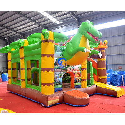 Casa de salto comercial PVC Inflable Salto del castillo Combo tobogán en el Parque Jungle Dino