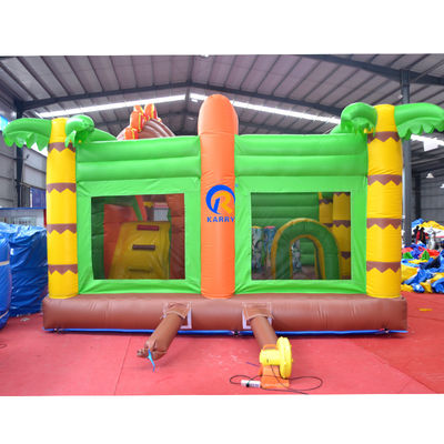 Casa de salto comercial PVC Inflable Salto del castillo Combo tobogán en el Parque Jungle Dino