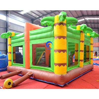 Casa de salto comercial PVC Inflable Salto del castillo Combo tobogán en el Parque Jungle Dino